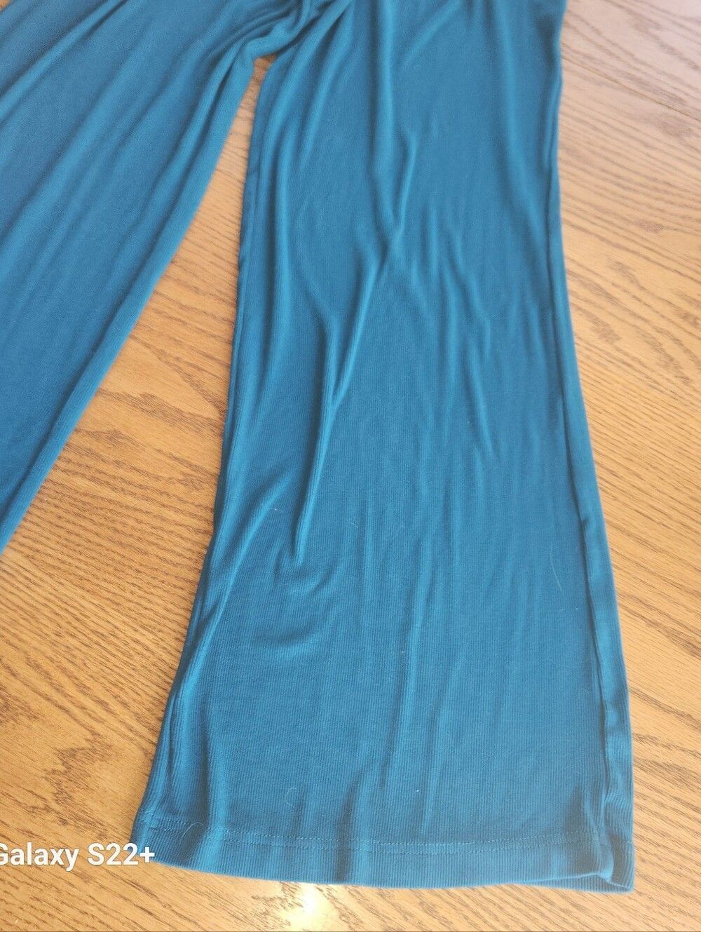 D30 Zyia Active Teal Blue ribbed knit scoopneck sleeveless one piece jumpsuit - Picture 9 of 14